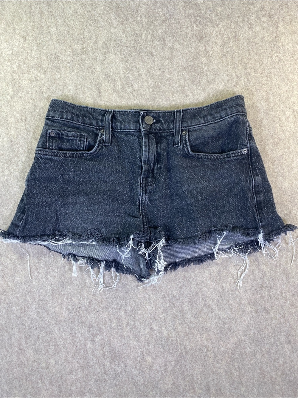 BDG Black Frayed Hem Denim Cutoff Shorts